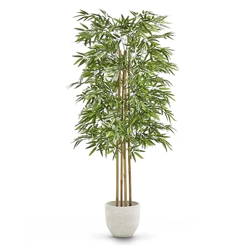 MAIA SHOP Bambú Artificial 150 cm con Cañas Naturales, Planta Artificial Realista de Interior para Decoración de Hogar, Oficina, Hotel o Eventos, Árbol Decorativo Verde