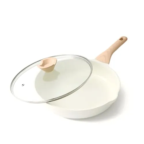 Kordisen Sartén Cerámica con Tapa 28 cm, Sartén Antiadherente Inducción, Saludable y No Tóxica, Sin PFOA y PFAS