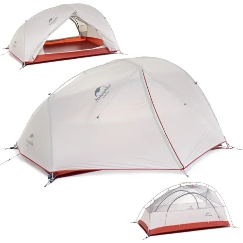 Naturehike Star-River Tienda de Campaña 20D Silicona Tela Ultraligero 2 Persona 4 Estaciones(20D Gris)