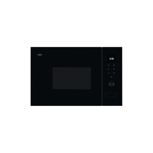 AEG OS5MG20EB Horno Microondas Integrable, 20 L, 800 W, Función Grill, Display LED Táctil, Apertura Electrónica, Color Negro con Acabado Inox Antihuellas
