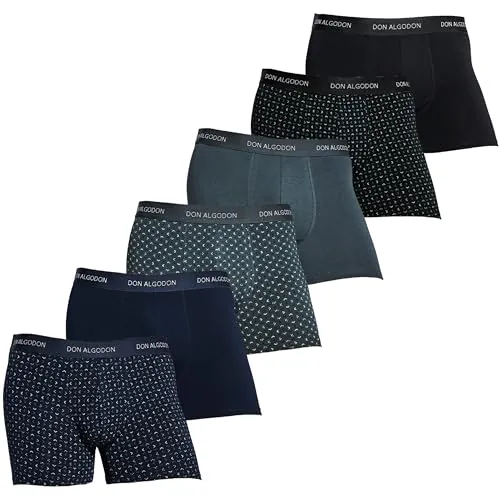 DON ALGODON | Pack 6 Boxers Hombre Suaves, Transpirables y Resistentes (FR/ES, Letras, XL, Regular, Regular, Multicolor6)