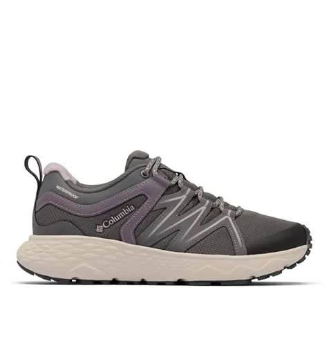 Columbia Women's Peakfreak Roam Waterproof, Waterproof Low Rise Trekking and Hiking Shoes, City Grey/Granite Purple, 6.5