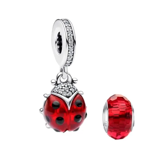 LNQOBU Dije en plata de ley 925 Compatible con Pulseras y Collares Europeos Pandora （Con cuentas separadoras）