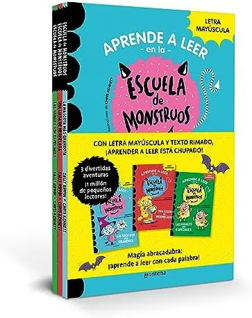 Aprender a leer en la Escuela de Monstruos - Pack con los libros 1, 2 y 3: En letra MAYÚSCULA para aprender a leer (Libros para niños a partir de 5 ... (libros para niños a partir de 5 años)
