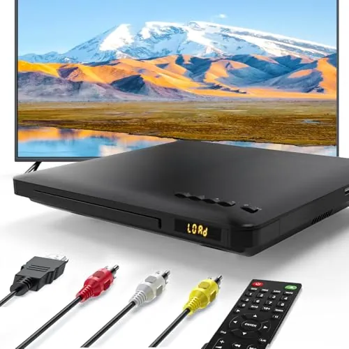 Reproductores de DVD para TV con HDMI, Reproductores de DVD de Todas Las regiones Libres con Sistema NTSC/PAL, Reproductor de CD para Sistema estéreo doméstico, Cables HDMI/RCA incluidos