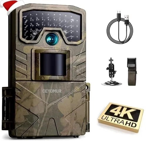 CEYOMUR Cámara de Caza 4K 30fps, 48MP Camara Fototrampeo