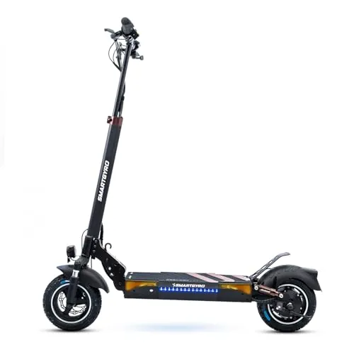 smartGyro Speedway Pro - Patinete Eléctrico de 48V, 1000W Pot. Máxima, Batería 15Ah, Autonomía 60 Km, Ruedas de 10 Pulgadas Dual Grip, Suspensiones, Triple Frenada, Certificado DGT