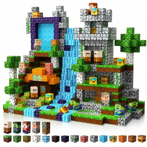 Magneverse Bloques de Construcción Magnéticos 200 Piezas - Set Aventura en el Bosque Magnetic Blocks - Juguete Montessori para Niños 3+ Años - Construcciones Magneticas Niños Regalo para Niños y Niñas