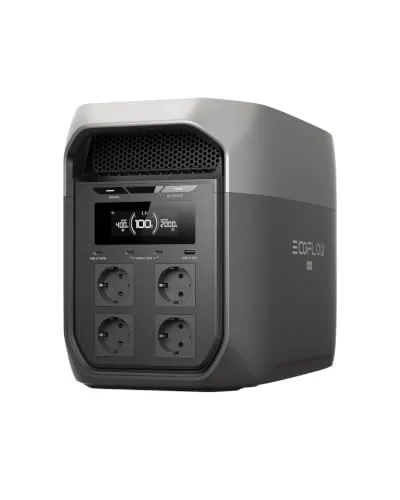EF ECOFLOW DELTA 3 Max - Estación de energía portátil, batería LiFePO4 de 2048 Wh, salida X-Boost de 2400 W, carga ultrarrápida del 0 al 80% en 51 minutos, generador solar para respaldo del hogar