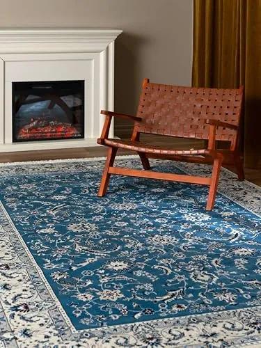 RugVista Nain Florentine Alfombra, 140 x 200 cm, Claro Azul