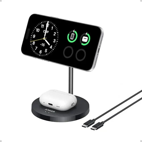 Anker Base de Cargador Inalambrico iPhone Ajustable 2 en 1 15W