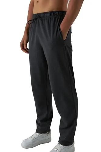 Smith & Solo - Pantalones de chándal para hombre, modernos, de algodón y de corte estrecho, para hacer deporte, para entrenar o para el tiempo libre Antracita / recta. XXL