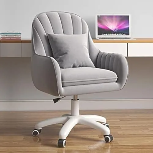 HDHNBA Silla de Oficina Bonita: Silla de Trabajo Ajustable, Moderna y cómoda, giratoria 360°, Respaldo Medio, Adecuada para la Oficina en casa y el salón.
