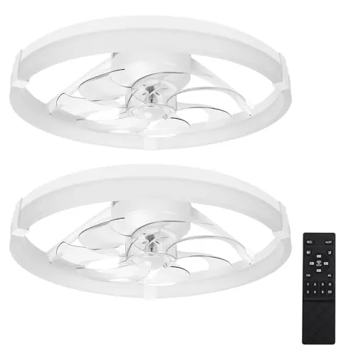 Aigostar ventilador de techo con Luz y Mando a Distancia, Lampara Techo Ventilador Silencioso con Temporizador y Luz Nocturna, 6 Velocidades, Velocidades para Salón Dormitorio, 2 Unidade