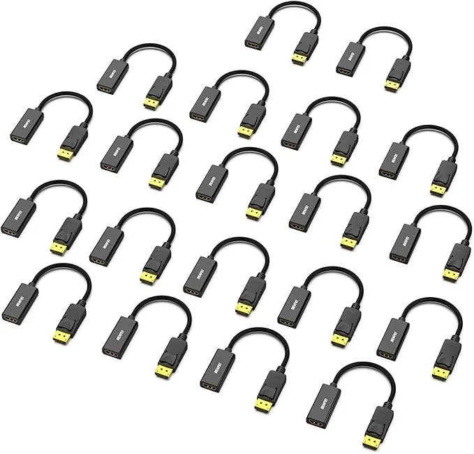 BENFEI Adaptador Displayport a HDMI 20 paquetes, Convertidor DP a HDMI Macho a Hembra con Audio para Lenovo, DELL, HP, ASUS y Otras Marcas