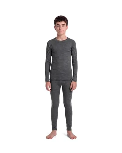 DANISH ENDURANCE Conjunto Térmico Merino Niños y Niñas Gris Oscuro 146-152