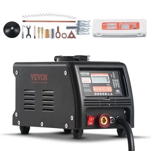 VEVOR Kit de Reparación de Abolladuras con Soldador de Pernos 3 kW Extractor de Abolladuras con Soldador por Puntos con Soldadura Automática y Manual 9 Modos Máquina Extractora de Abolladuras