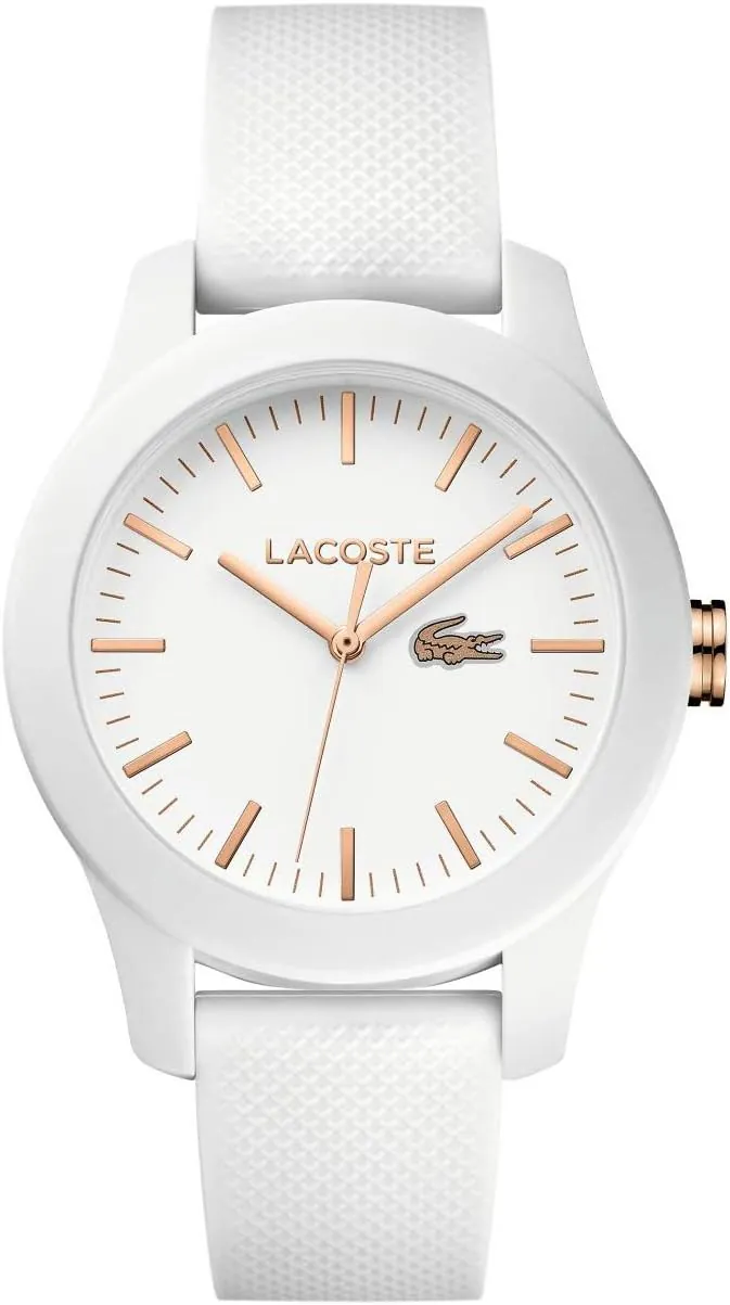 Lacoste Reloj Analógico de Cuarzo para Hombre o Mujer, con una Elegante Correa de Silicona con Textura Petit piqué
