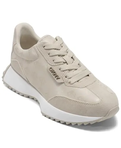 DKNY Naples-Lace Up - Zapatillas Deportivas para Mujer, Color Hueso, Talla 38,5 EU, Hueso, 38.5 EU