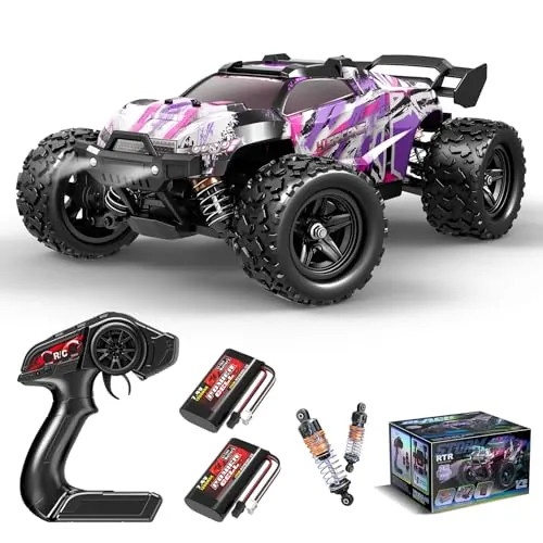 Womaqu Coche Teledirigido Rosa para Niñas, 1:18 Coche RC 4x4 40 km/h Off-Road, Incluye 2 Baterías Recargables, Regalo Ideal para Niñas de 8 a 13 Años