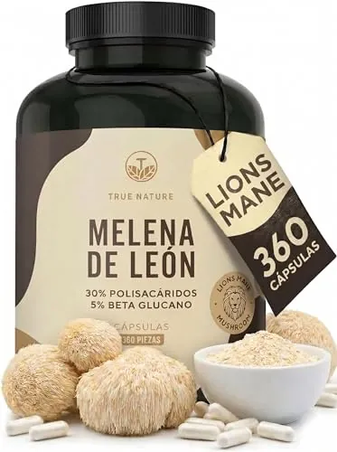TRUE NATURE Melena de León 60.000mg (Extracto 30:1) - 360 cápsulas -