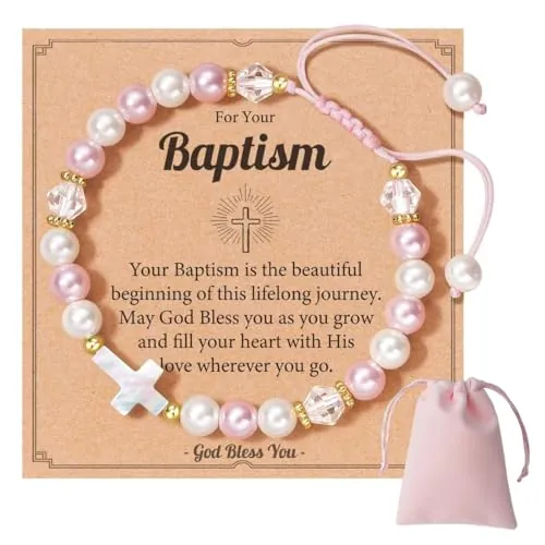 HAPZUR Pulsera de ángel de la guarda con cuerda trenzada ajustable (1 unidad), regalos comunión niña, comunión recuerdos de comunión, regalos originales para una comunión, regalo bautizo niña
