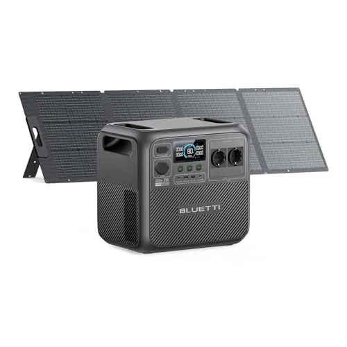 BLUETTI Elite 200 V2 Generador Solar con 200W Panel Solar (Enviar por Separado), 2073,6Wh Estación con 2 Tomas de CA 2600W,17 Años de Vida LiFePO4 para Acampadas, Fuera de Red, Cortes
