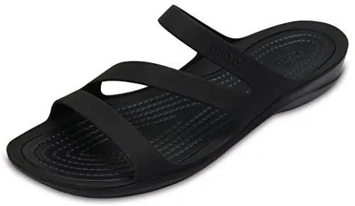 Crocs Swiftwater Sandal W, Sandalias Mujer, Negro, 38/39 EU