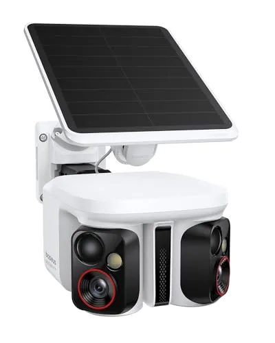 Baseus Security X1 Pro Cámara de Vigilancia Exterior – Doble Seguimiento IA, vigilancia 300°, visión Nocturna, cámara Solar inalámbrica a batería con detección IA, Patrulla automática, hasta 512 GB