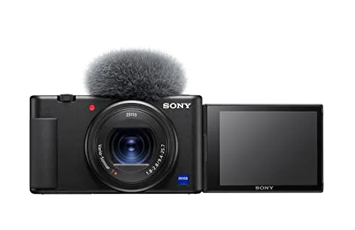 Sony ZV-1 - Cámara compacta Premium ZV1AB.CE3 Cargador Incluido (Sensor de Tipo 1,0, Lente F1.8-2.8 de 24 a 70 mm, vídeo 4K, Enfoque automático de Ojos, Pantalla inclinable, para Fotos y vídeos)