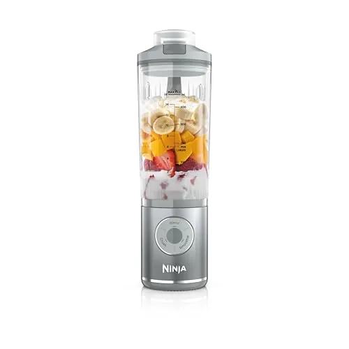 Ninja Blast Max Batidora Portátil, 570 ml, Batería Recargable, Plata