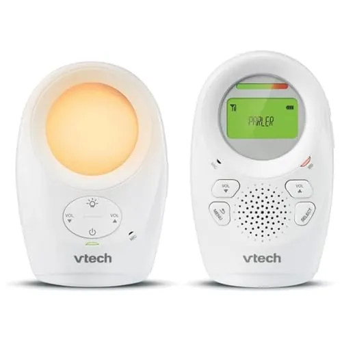 VTech BM1211 Monitor de Audio para Bebé, Transmisión de Sonido Clara y Segura, Largo Alcance, Control de Volumen de 5 Niveles, Luz Nocturna, Función de Hablar con el Bebé, Pinza para Cinturón