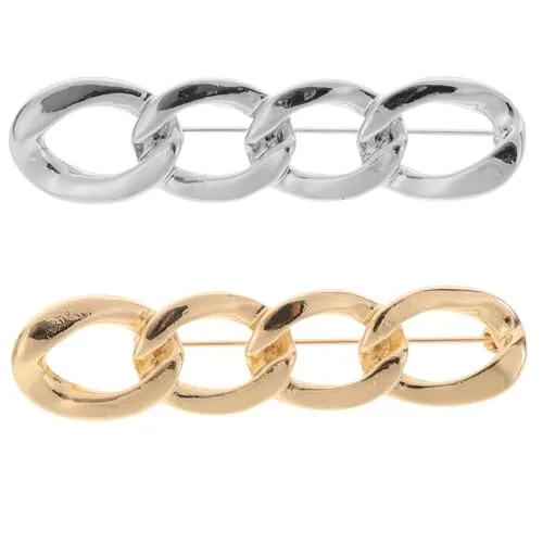 TOGEVAL 2 piezas Broche Antideslizante para Ropa de Aleación de Zinc de Diseño de Cadena Minimalista para Cintura y Protección Accesorio Elegante para Mujer y Niña