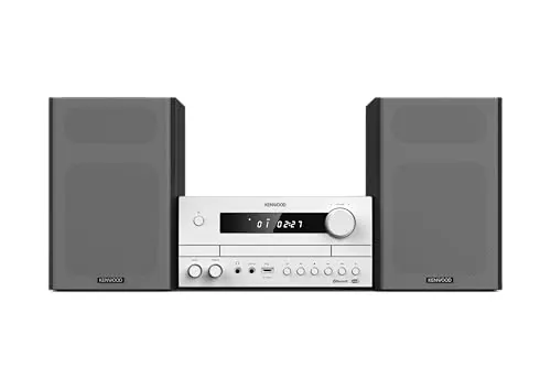 Microcadena HiFi Kenwood M-822DAB con CD, USB, Dab+ Blueetooth Audio-Streaming. Color: Blanco - Mini Equipo de Musica para casa