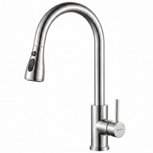 Ibergrif M22137 Grifo Cocina Extraíble de Acero Inoxidable Cepillado