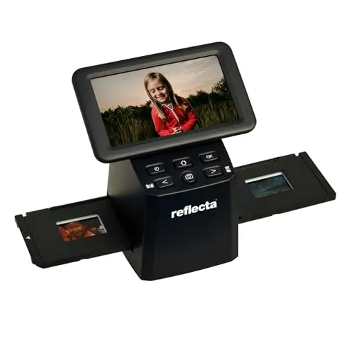Reflecta x33-Scan - Escaner Negativos Fotograficos y escaner diapositivas, 15.3MP CMOS, Resolución 4608x3072 (5760x3840 Interpolada), Pantalla LCD IPS de 5", Corrección de Exposición Auto/Manual