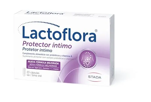 Lactoflora, Protector Íntimo Mujer, Probióticos y Vitamina A, Equilibrio y Bienestar de la Flora Vaginal, Apoyo Inmunitario, 20 Cápsulas