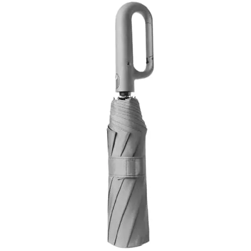 Paraguas de viaje a prueba de viento,Paraguas a prueba de viento,Paraguas a prueba de viento con mango de mosquetón con protección UV - Paraguas plegable compacto Paraguas de apertura y cierre automát