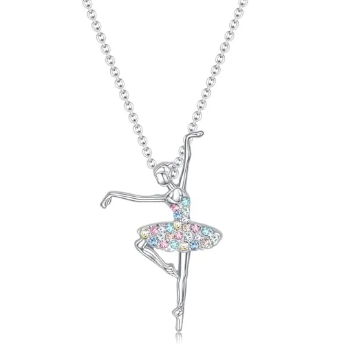 Collar Colgante Bailarina Ballet con Encanto Sorpresa - Regalo de Joyería para Niñas Bailarinas - Joyas para Rendimiento de Baile Estilo.