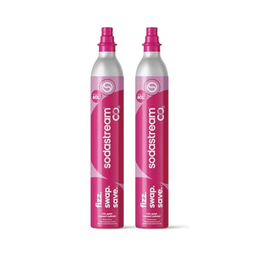 SodaStream – 2x Cilindro de CO₂ Quick Connect, hasta 120L de agua con gas