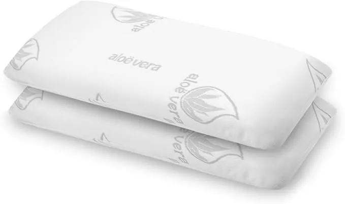 MERCURY TEXTIL - Almohada viscoelástica con Tejido de Aloe Vera, termoregulable adaptabilidad al Cuello de Alta recuperación. (Pack de 2-70CM)