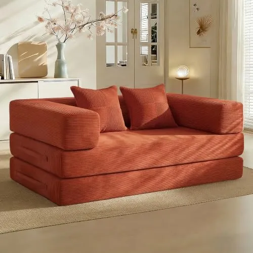 Vipbear Sofá Cama 160cm, Boneless Sofá Cama 2 Plazas, Pana