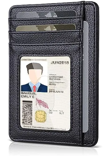 Teskyer Carteras para Hombre, Tarjetero, Carteras para Hombre Pequeñas, Protección RFID, Diseño Minimalista, Negro