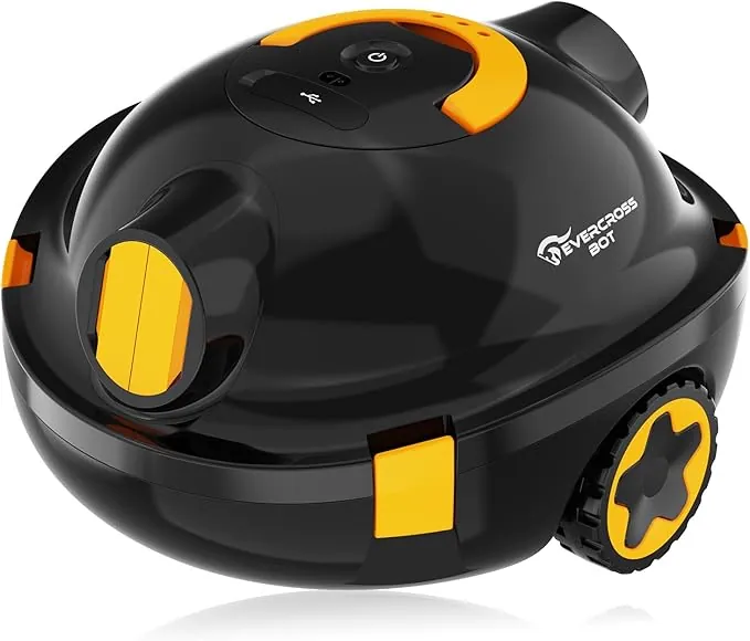Y10 Robot Limpiafondos Piscina, Robot de Piscina Sin Cable, 100 Min de Limpieza del Suelo, Robots de Piscina para Piscinas de hasta 120㎡, Estacionamiento Automático, Filtro180μm (Negro)