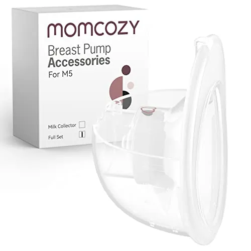 Momcozy Juego completo de copas colectoras solo compatible con momcozy M5, no para otros. Accesorios originales de repuesto para extractor de leche M5 (160 ml, con brida de doble sellado de 24 mm)