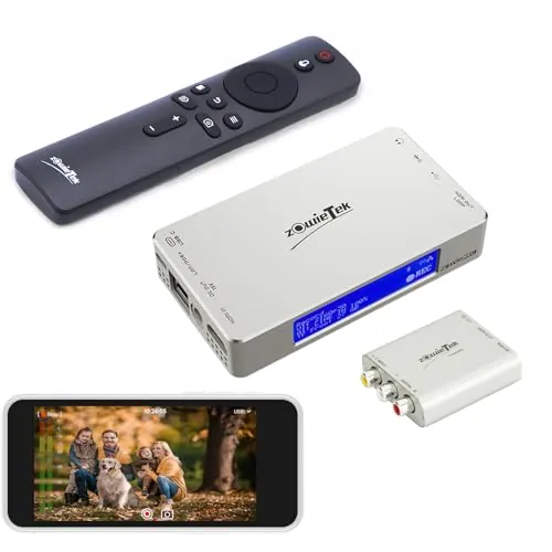 Grabadora de Video HDMI 4K con Adaptador AV a HDMI, Compatible con RCA, VHS, VCR, DVR, DVD, Hi8, Mini DV, videocámara, Casete, Consolas de Juegos, no Requiere PC