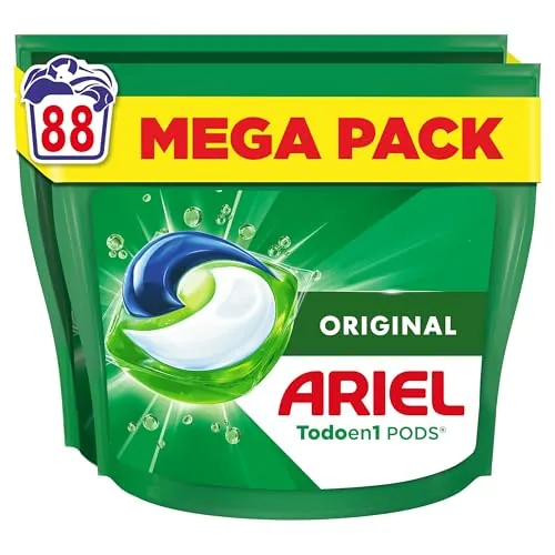 Ariel Todo En 1 PODS, Detergente Líquido Para Lavadora 88 Capsulas/Pastillas, Original, 5 Acciones Para Una Limpieza Increíble