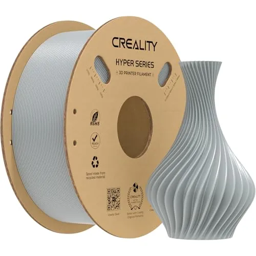 Creality Filamento PLA de Alta Velocidad 1.75mm 1KG Gris, 30-600mm/s Filamento PLA Rápido para Impresora 3D, Precisión Dimensional +/- 0.03mm, Carrete Filamento 3D, para Mayoría Impresoras 3D