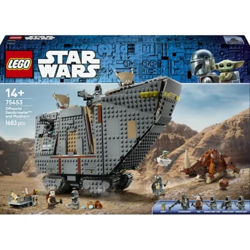 LEGO Star Wars Reptador de Las Arenas del Exterior y Mudhorn 75453 | Juguetes para niños de 14+ años, figura de Grogu y 5 minifiguras incl. El Mandaloriano, regalo de cumpleaños, 1683 piezas
