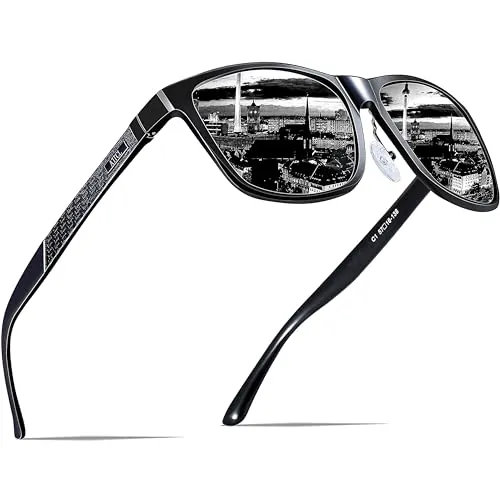 ATTCL Gafas de Sol para Hombre Polarizadas con Montura Ligera AL-MG UV400